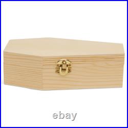 Mini Wood Coffin Box 6 inch Unfinished, Halloween Decor Crafts Woodpeckers