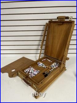 Monet French Travel Easel (Pochade Box) With Acrilic Paints And Brushes 16x20