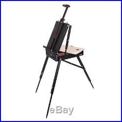 Mont Marte French Box Easel Wooden Art Supplies Painting Portable Drawer Black