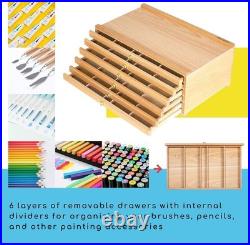 Multi-Function Artist Storage Box 6 Drawers & Compartments