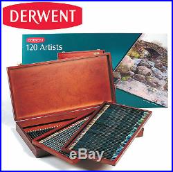 NEW 120 Colours Derwent Artist Colouring Pencils in WOODEN BOX Set Art Drawing