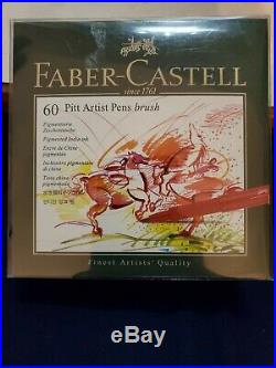 NEW! Faber Castell 60 Pitt Artist Brush Pen Set Gift Box BRAND NEW! AWESOME