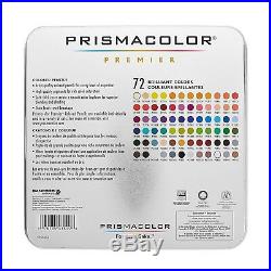 NEW PrismaColor Premier Soft Core 72 Coloured Pencils Tin Box Prismacolour