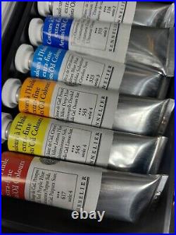 NEW SENNELIER OIL PAINT ARTIST BOX SET 14 34ML OIL COLOR SET With BRUSHES AND MORE