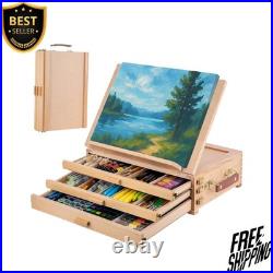 NEW Table Easel with Sketch Box Storage Beechwood Desktop Art Easel 3 Drawers