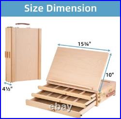 NEW Table Easel with Sketch Box Storage Beechwood Desktop Art Easel 3 Drawers