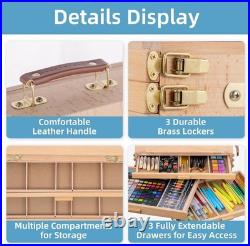 NEW Table Easel with Sketch Box Storage Beechwood Desktop Art Easel 3 Drawers