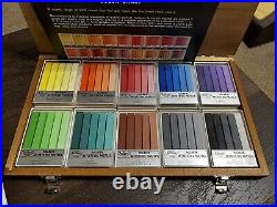 NIB Holbein artists' oil pastel set of 50, in wood box + extras
