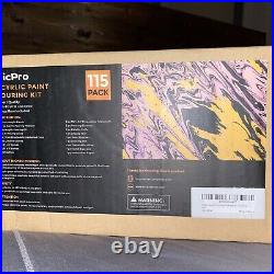 NicPro 115 Pack Large Volume Acrylic Pouring Kit Art Supplies 8oz New In Box