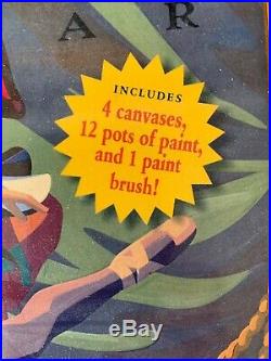 ORIGINAL vintage PAINT BY NUMBER Kit (4) canvasesunusedin box FLAMINGODOG