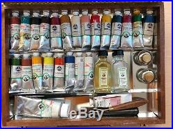 Old Holland Master's Deluxe Oil Paint Colour Box Set w. Knife Palette Mediums