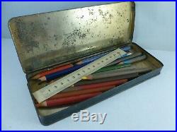 Old WINSOR and NEWTON Artists' watercolour paint work box + REEVES pastel sets