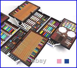 Oureong Art Supplies Set Deluxe Mega Wood Box Art Painting Drawing Set That Cont