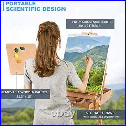 Painting Easel with Sketch Box, Adjustable Art Easel with Artist Drawer