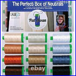 Pat Sloan The Perfect Box of Neutrals Aurifil Thread Kit 12 Large Spools 40