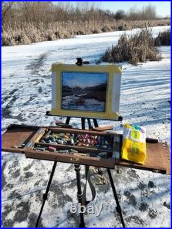 Plein Air Pochade Box Compact Portable Pastel & Oil Painting Travel Box