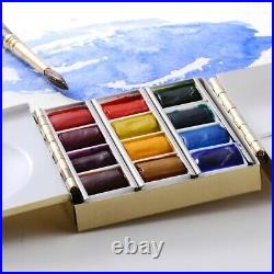 Plein Aire Artist Brass Watercolor Gouache Travel Paint Box Paintbox Palette