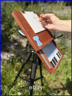 Pochade Box Plein Air Easel 10x10 Tripod Mount Portable Wooden Paint Box