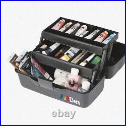 Portable 2-Tray Art Supply Organizer in Durable Plastic