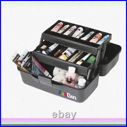 Portable 2-Tray Art Supply Organizer in Durable Plastic