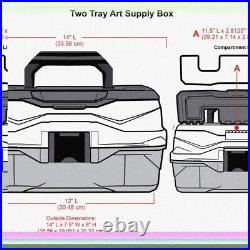 Portable 2-Tray Art Supply Organizer in Durable Plastic