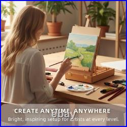 Portable Easel Stand with Paints and Brushes