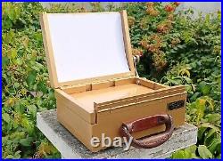 Portable Storage Box Organizer Wooden Artist Box For Tools and Brushes