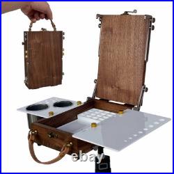 Portable Tabletop Easel with Watercolor Palette, Multifunctional Wooden Art Case Portable Tabletop Easel with Watercolor Palette, Multifunctional Wooden Art Case