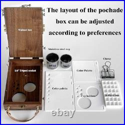 Portable Tabletop Easel with Watercolor Palette, Multifunctional Wooden Art Case
