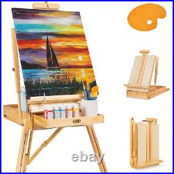 Portable Wooden Folding French Easel Adjustable Sketch Box Tripod With Drawer