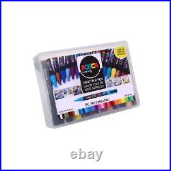 Posca PC-3M Water Based Permanent Marker Paint Pens Set of 40 WITH CARRY BOX