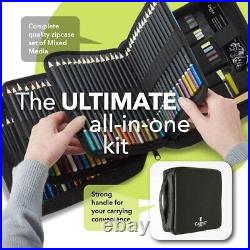 Premium 120+ Art Pencil Collection in Travel Case Mixed Media Set for Artists Premium 120+ Art Pencil Collection in Travel Case Mixed Media Set for Artists