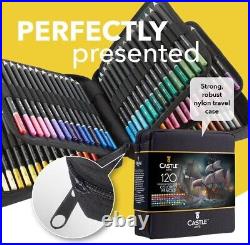 Premium 120 Colored Pencils Set Professional Quality Vibrant Soft Core Leads