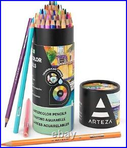 Premium Artist Grade Watercolor Pencils 48 Pre-Sharpened Triangular Pencils