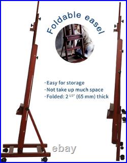 Premium Beech Wood H Frame Easel 75-146 with Storage Tray & Wheels