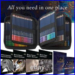 Premium Vibrant 120 Coloring Pencils Set Extras Oil-based Cores