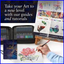 Premium Vibrant 120 Coloring Pencils Set Extras Oil-based Cores