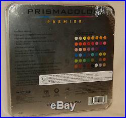 Prismacolor Premier 48 Colored Soft Core Pencils in Tin Box Artist Quality