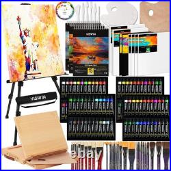 Professional All-in-One Art Painting Kit with Aluminum & Beech Wood Easel, 96