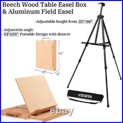 Professional All-in-One Art Painting Kit with Aluminum & Beech Wood Easel, 96