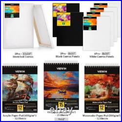 Professional All-in-One Art Painting Kit with Aluminum & Beech Wood Easel, 96