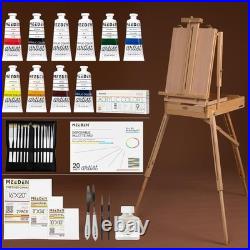 Professional Art Set with French Easel and Acrylic Paint Kit