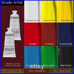 Professional Art Set with French Easel and Acrylic Paint Kit