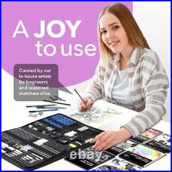 Professional Sketching Set with 100 Pieces, Ideal for Artists On-the-Go