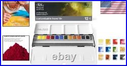 Professional Watercolor Paint Set 12 Half Pan Colors