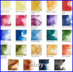 Professional Watercolor Paint Set, Lightweight Metal Box, 24 Half Pan