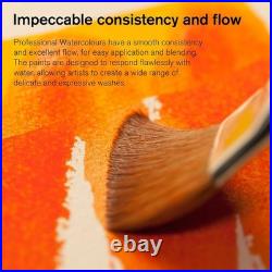 Professional Watercolor Paint Set, Lightweight Metal Box, 24 Half Pan