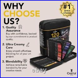 Quality Colored Pencils for Colorists 120 Pack with Zipper