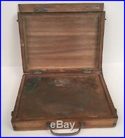 RARE Antique Winsor & Newton -Wooden Pochade Plein Air Artist Painters Box