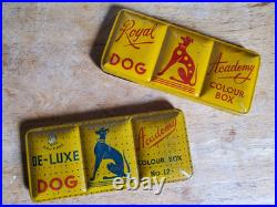 Raj Hans Reeves Copycat Watercolor Box Vintage Royal Dog & Deluxe Dog Paint Tins
